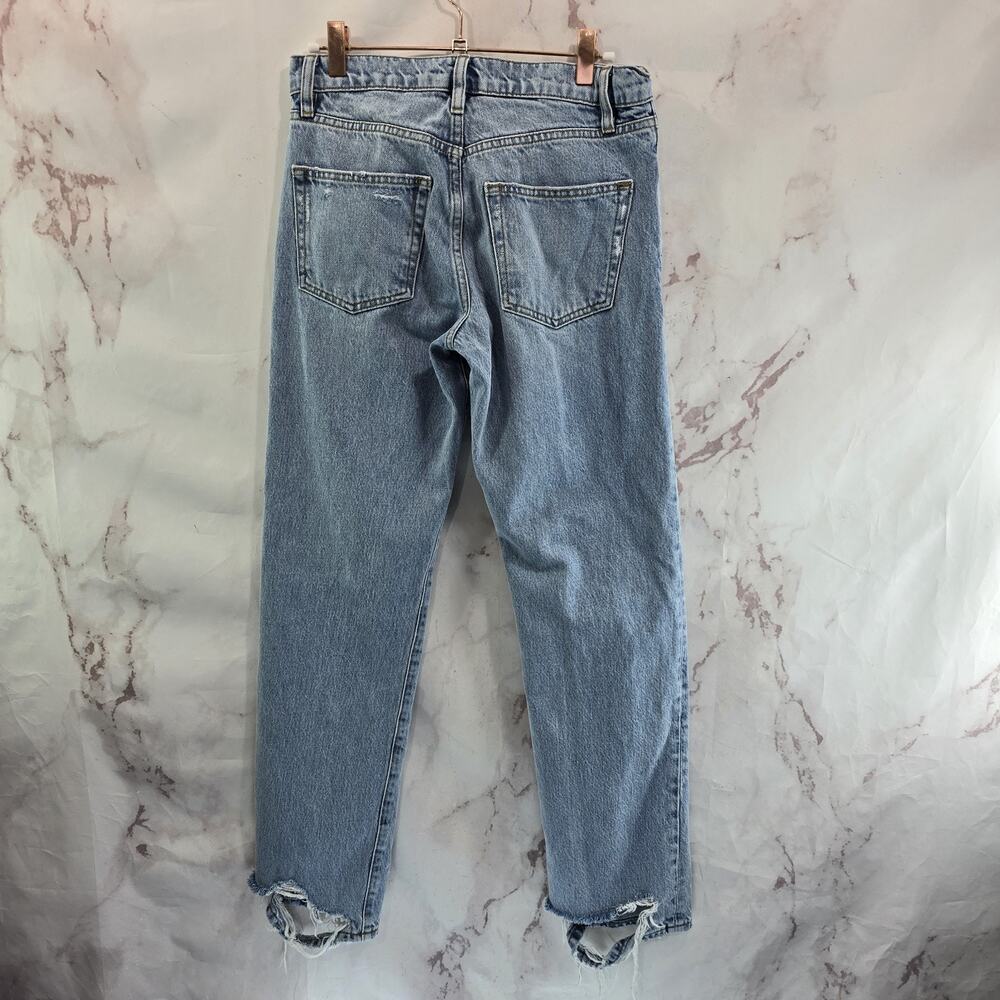 Frame Jeans Women 24 Le Slouch Denim High Rise Light Wash Legacy Straight Ripped